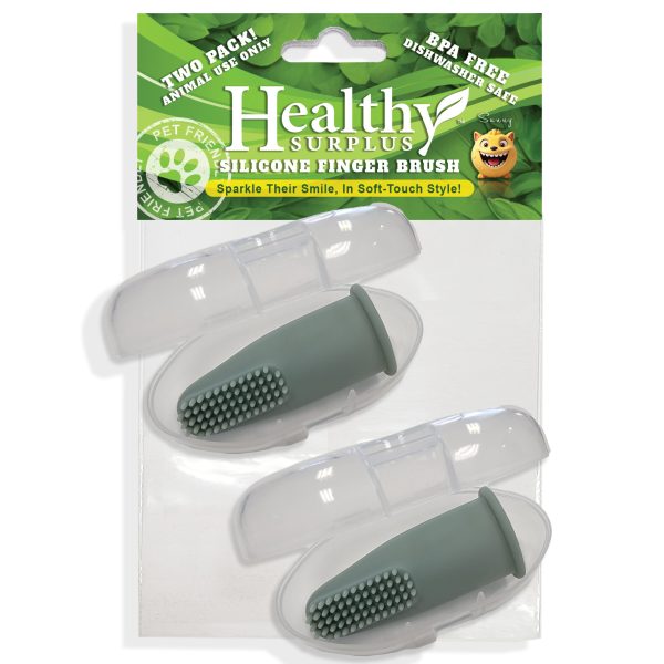 Silicone Finger Brush Toothbrush - Dental Hygiene Toothbrush Solution for Dogs, Cats and Puppies - 1 Pack Containing 2 Dental Care Fingerbrushes for Pets